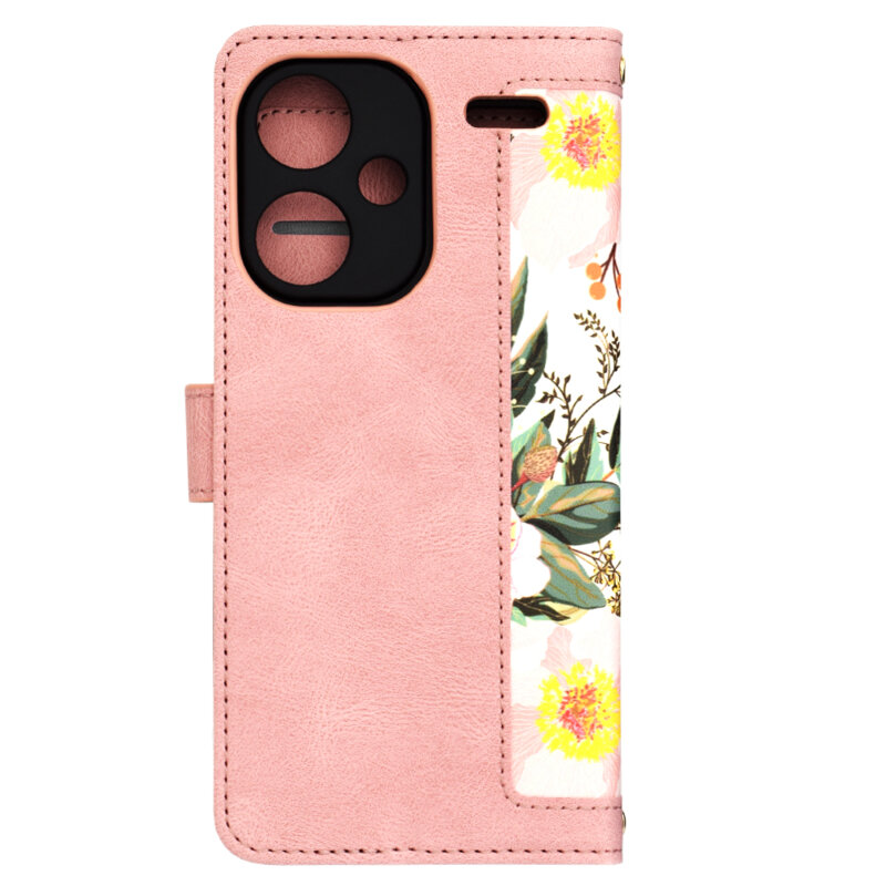 Husa personalizata fete Xiaomi Redmi Note 13 Pro+ 5G Techsuit FlipCraft, roz