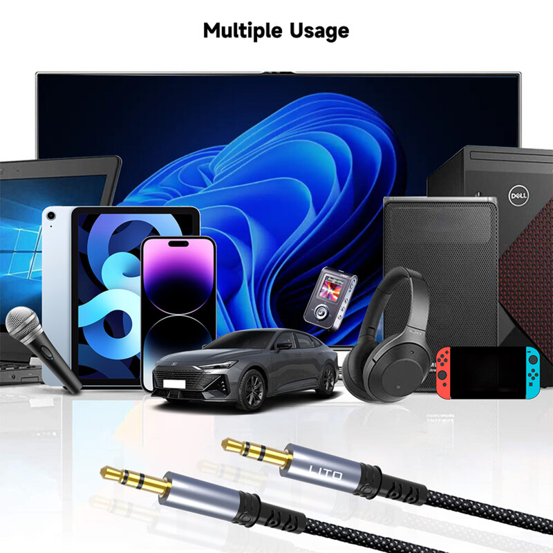 Adaptor audio Jack 3.5mm Lito LA01D, negru