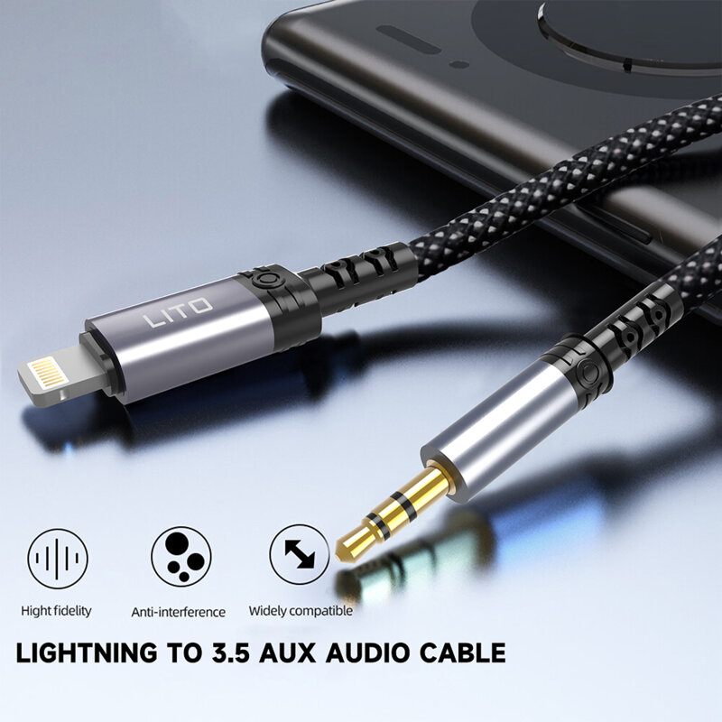 Adaptor audio Lightning la Jack 3.5mm Lito LA01L, negru