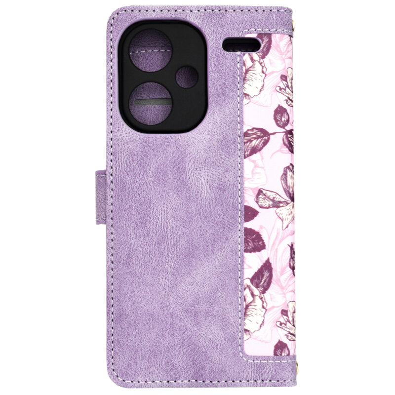 Husa personalizata fete Xiaomi Redmi Note 13 Pro+ 5G Techsuit FlipCraft, mov