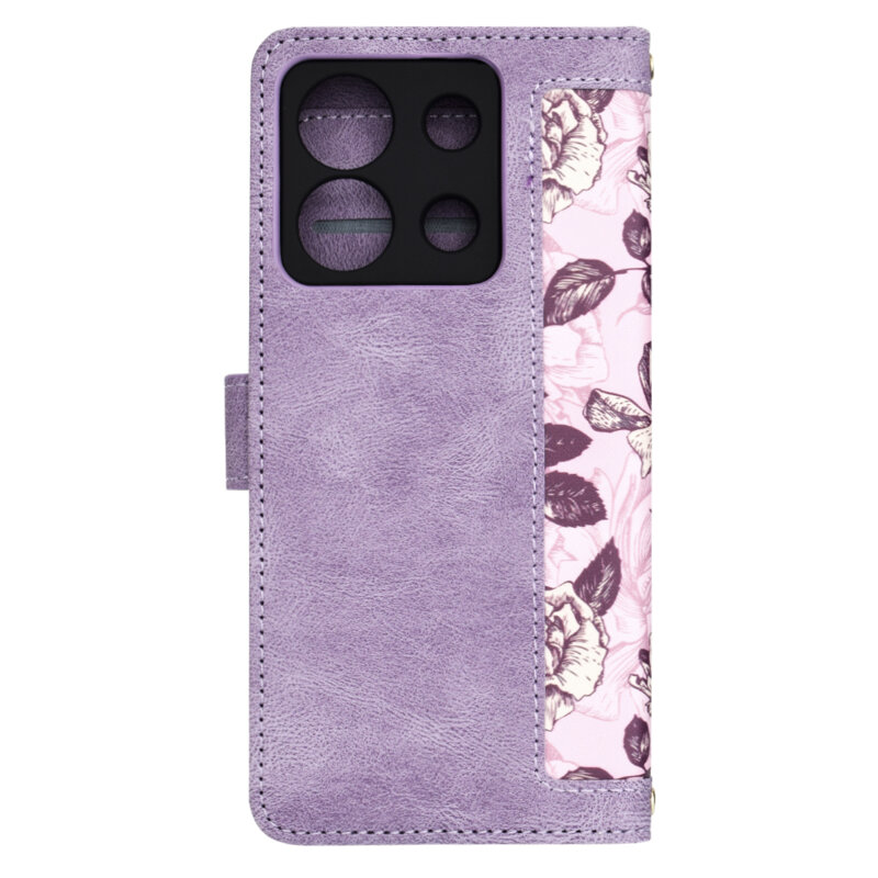 Husa personalizata fete Xiaomi Redmi Note 13 5G Techsuit FlipCraft, mov