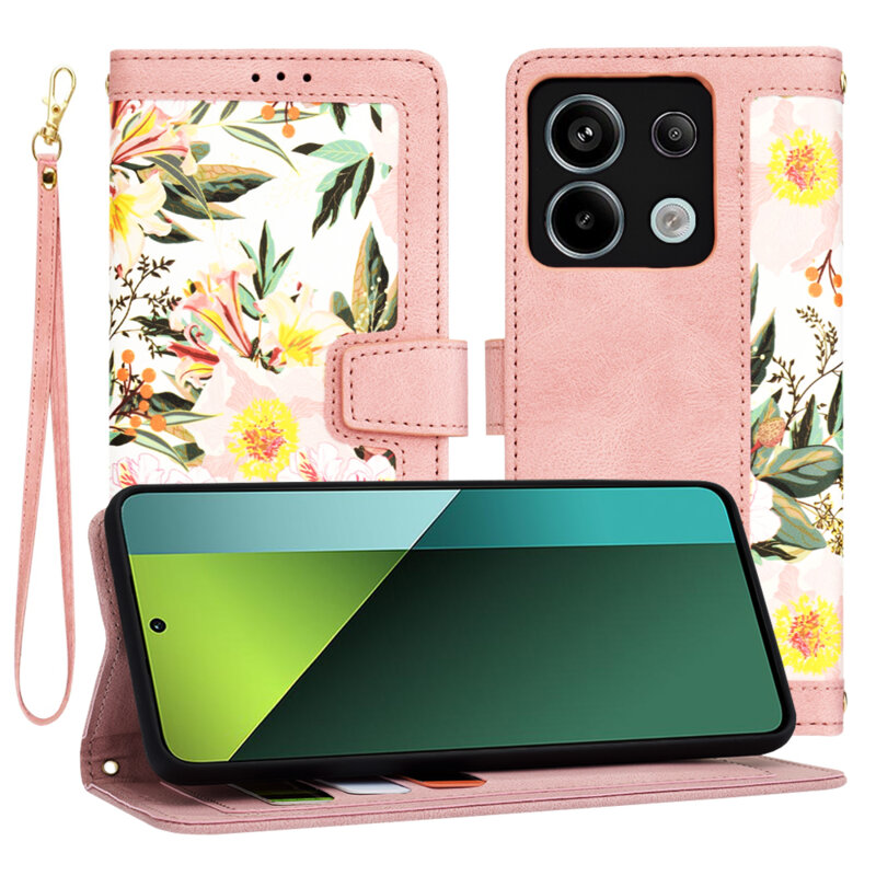 Husa personalizata fete Xiaomi Redmi Note 13 Pro 5G Techsuit FlipCraft, roz