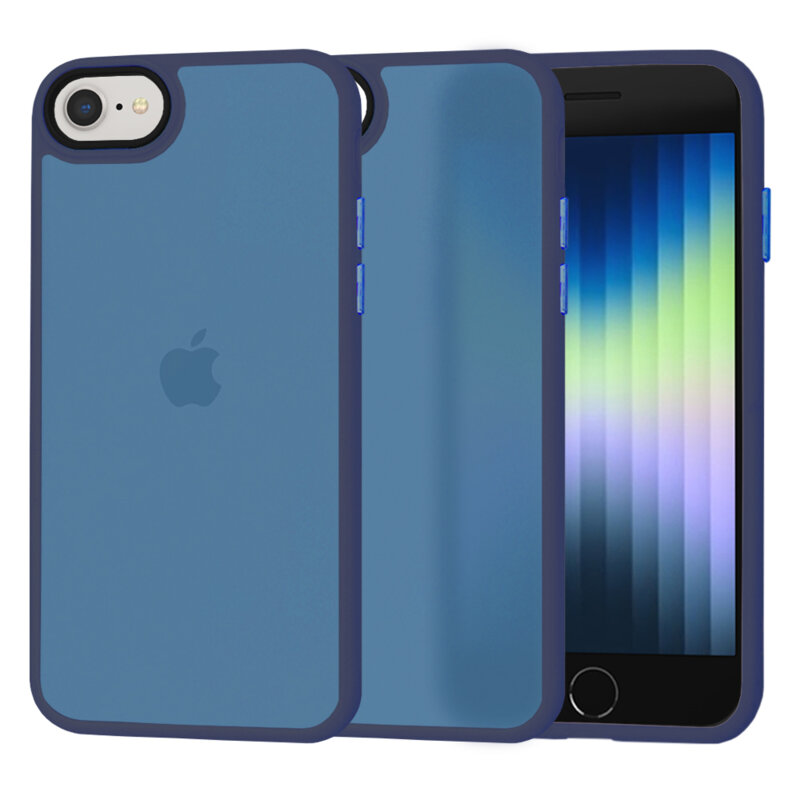 Husa iPhone SE 3, SE 2022 Techsuit HaloFrost Series, bleumarin