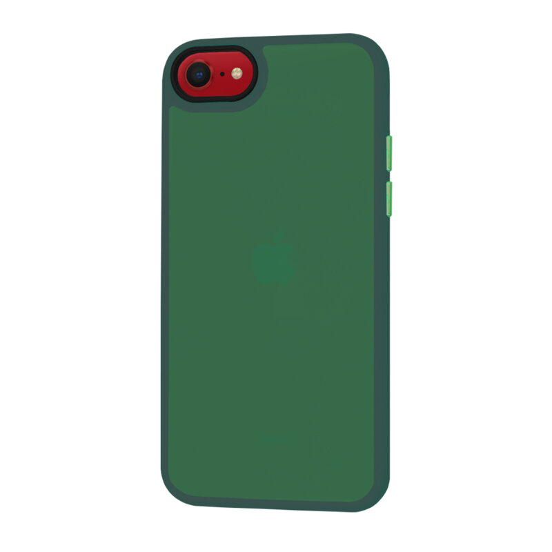 Husa iPhone SE 2, SE 2020 Techsuit HaloFrost Series, verde inchis