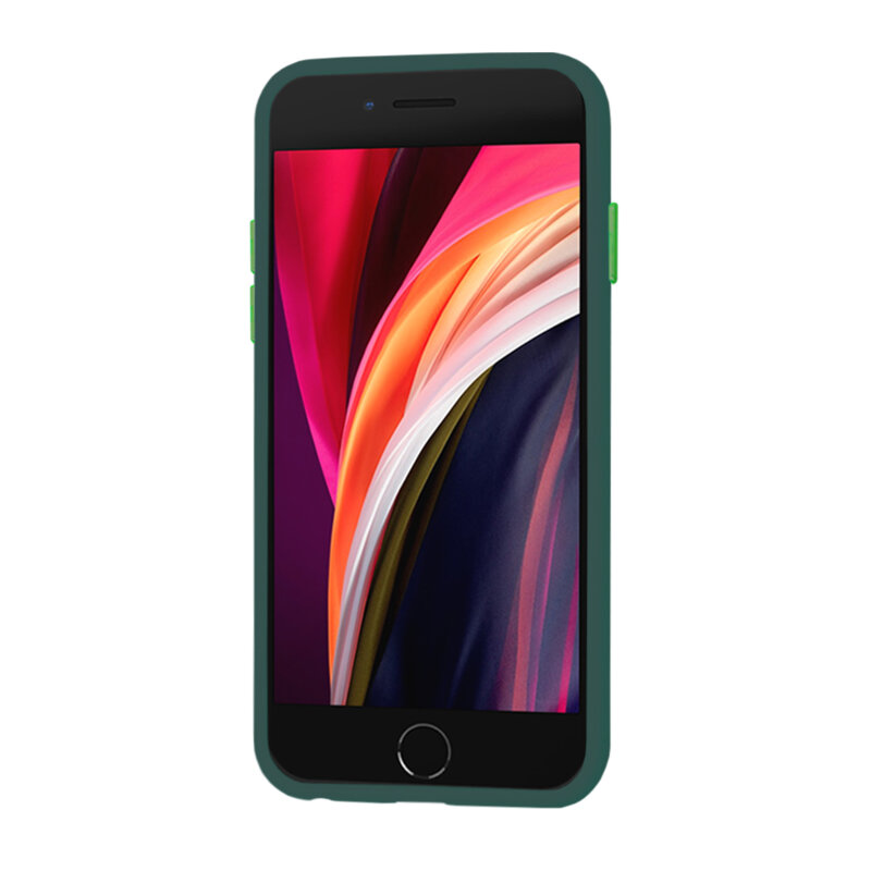 Husa iPhone SE 2, SE 2020 Techsuit HaloFrost Series, verde inchis