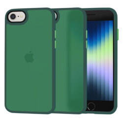 Husa iPhone SE 3, SE 2022 Techsuit HaloFrost Series, verde inchis