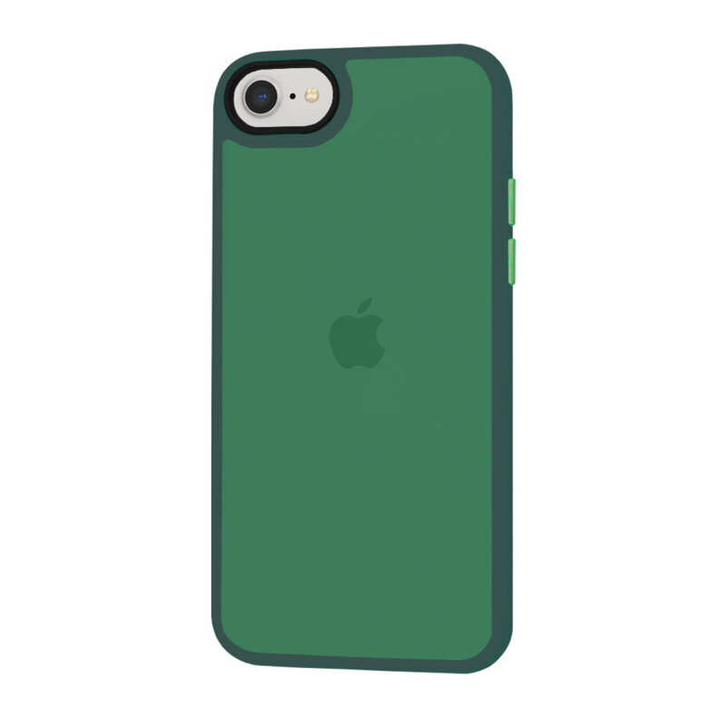 Husa iPhone SE 3, SE 2022 Techsuit HaloFrost Series, verde inchis