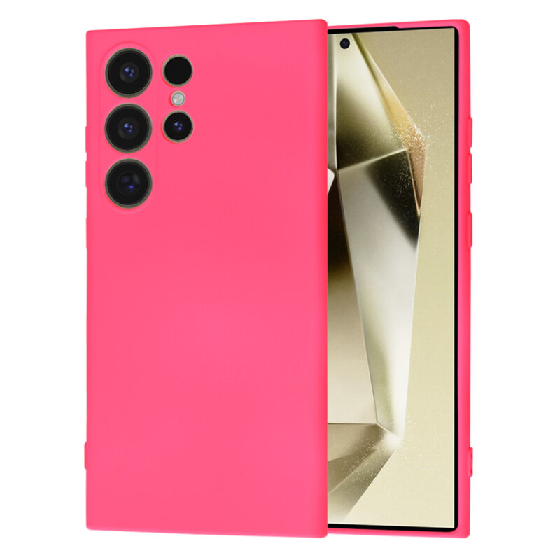 Husa silicon Samsung Galaxy S24 Ultra Techsuit SoftFlex, fucsia
