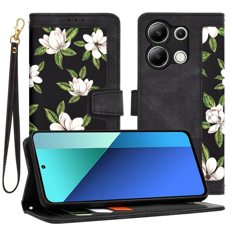 Husa personalizata fete Xiaomi Redmi Note 13 4G Techsuit FlipCraft, negru