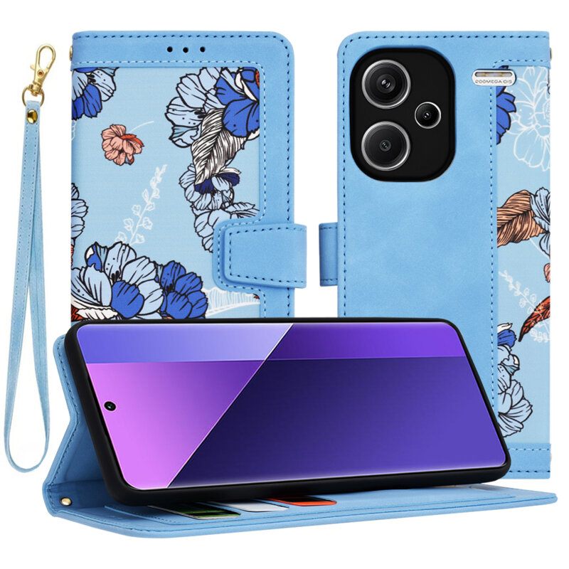 Husa personalizata fete Xiaomi Redmi Note 13 Pro+ 5G Techsuit FlipCraft, bleu