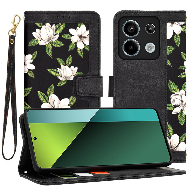 Husa personalizata fete Xiaomi Redmi Note 13 Pro 5G Techsuit FlipCraft, negru
