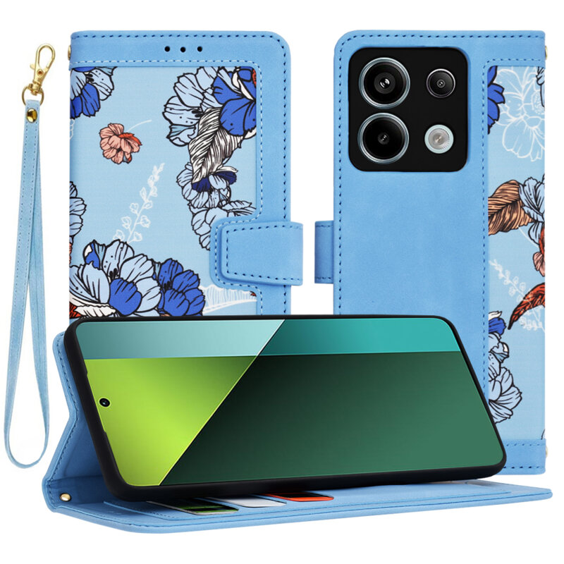 Husa personalizata fete Xiaomi Redmi Note 13 Pro 5G Techsuit FlipCraft, bleu