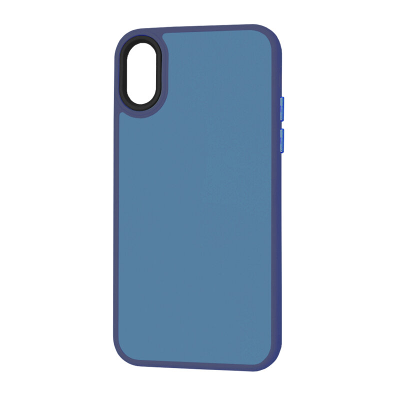 Husa iPhone X, iPhone 10 Techsuit HaloFrost Series, bleumarin