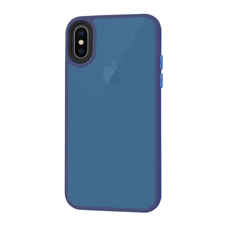 Husa iPhone XS Techsuit HaloFrost Series, bleumarin