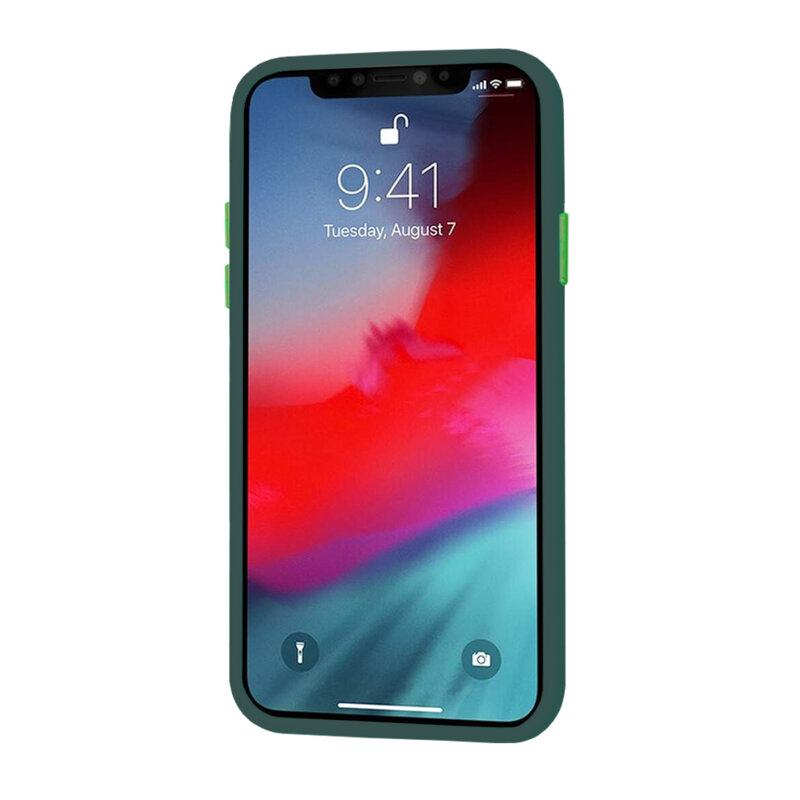 Husa iPhone X, iPhone 10 Techsuit HaloFrost Series, verde inchis