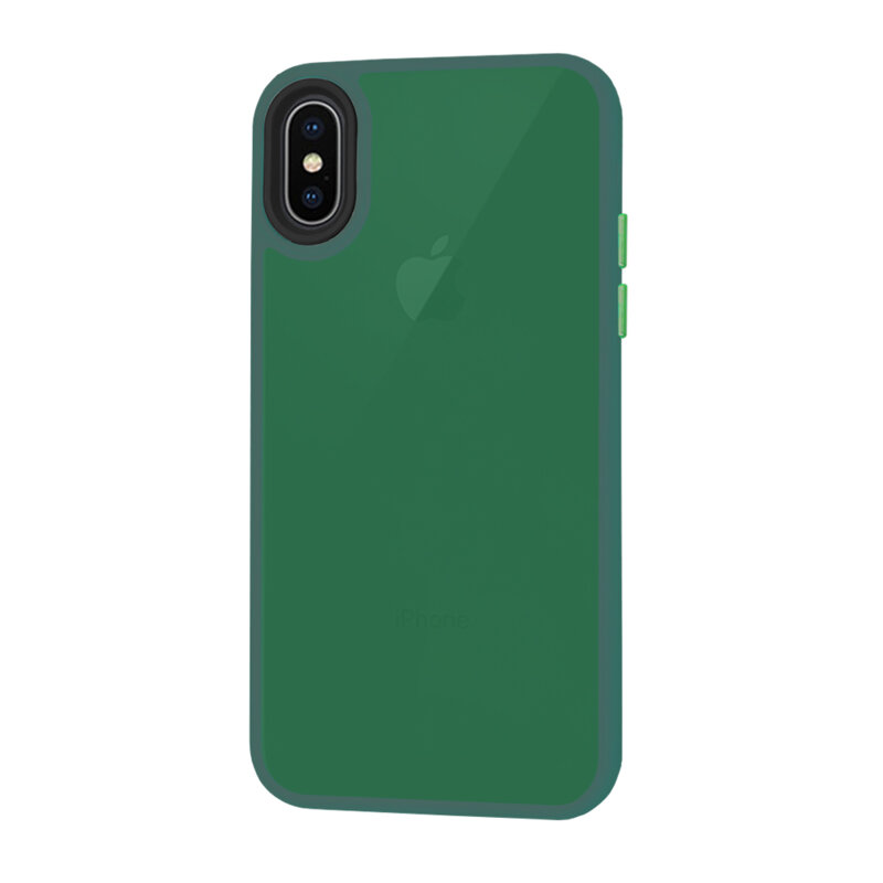 Husa iPhone XS Techsuit HaloFrost Series, verde inchis