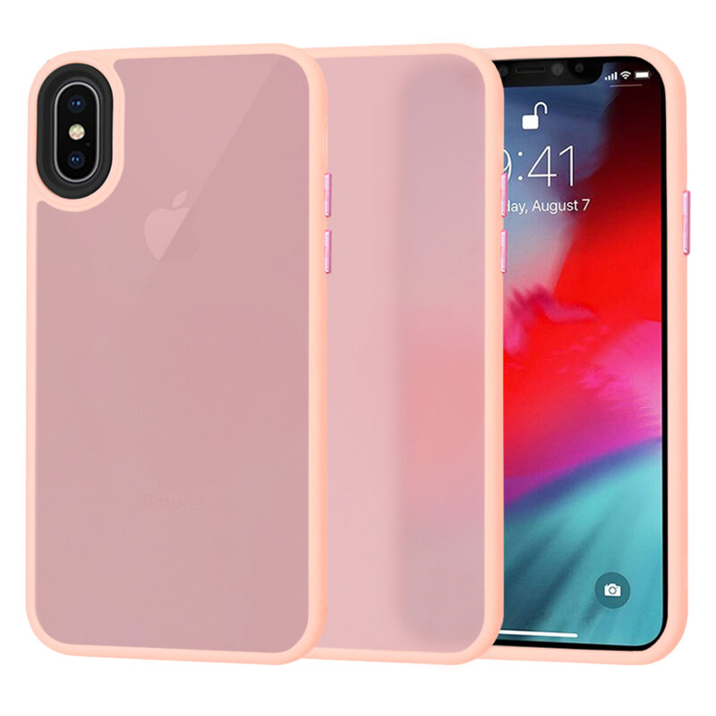 Husa iPhone X, iPhone 10 Techsuit HaloFrost Series, roz