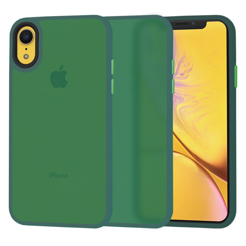 Husa iPhone XR Techsuit HaloFrost Series, verde inchis