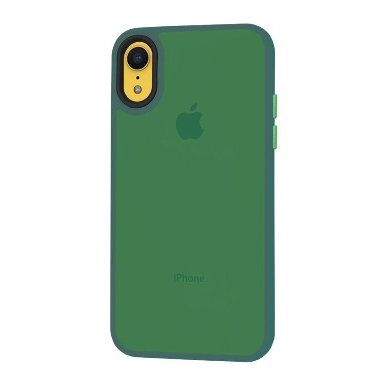 Husa iPhone XR Techsuit HaloFrost Series, verde inchis
