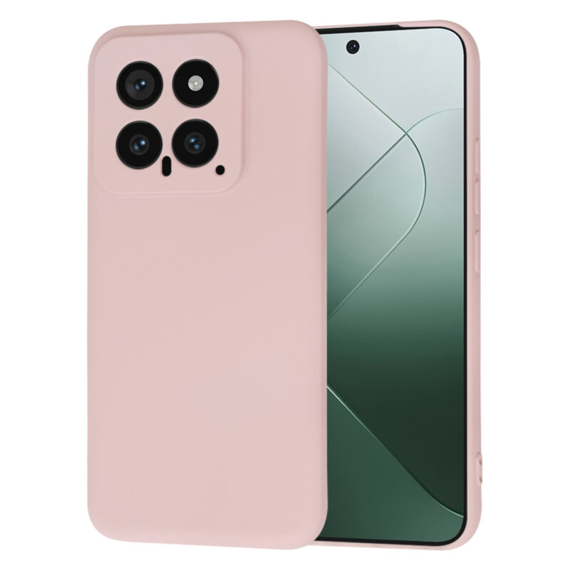 Husa silicon Xiaomi 14 Techsuit SoftFlex, roz pudra