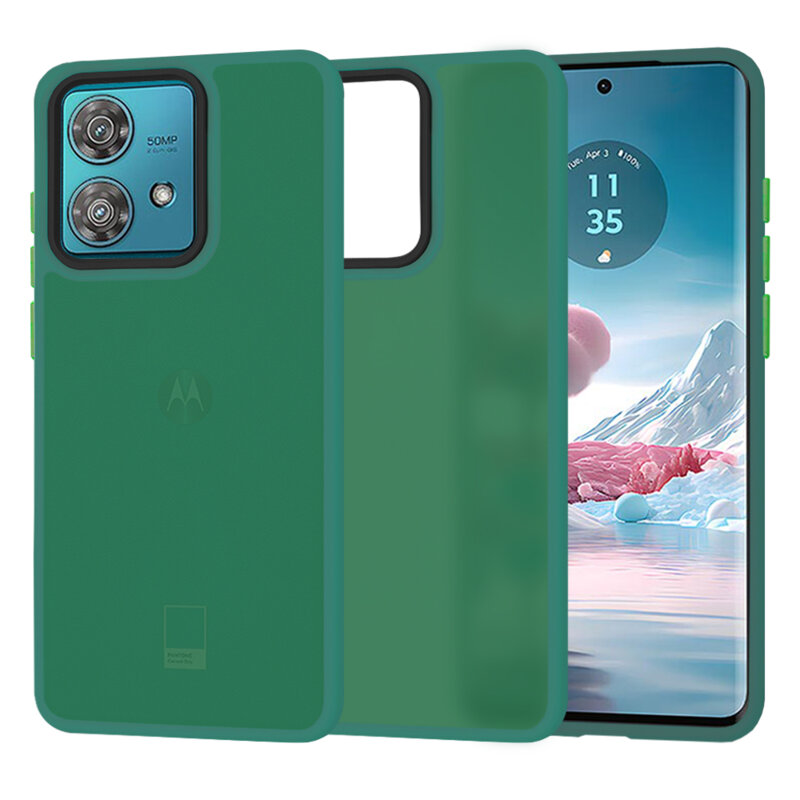Husa Motorola Edge 40 Neo Techsuit HaloFrost Series, verde inchis