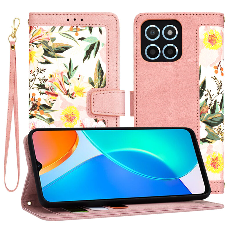 Husa personalizata fete Honor X6 Techsuit FlipCraft, roz