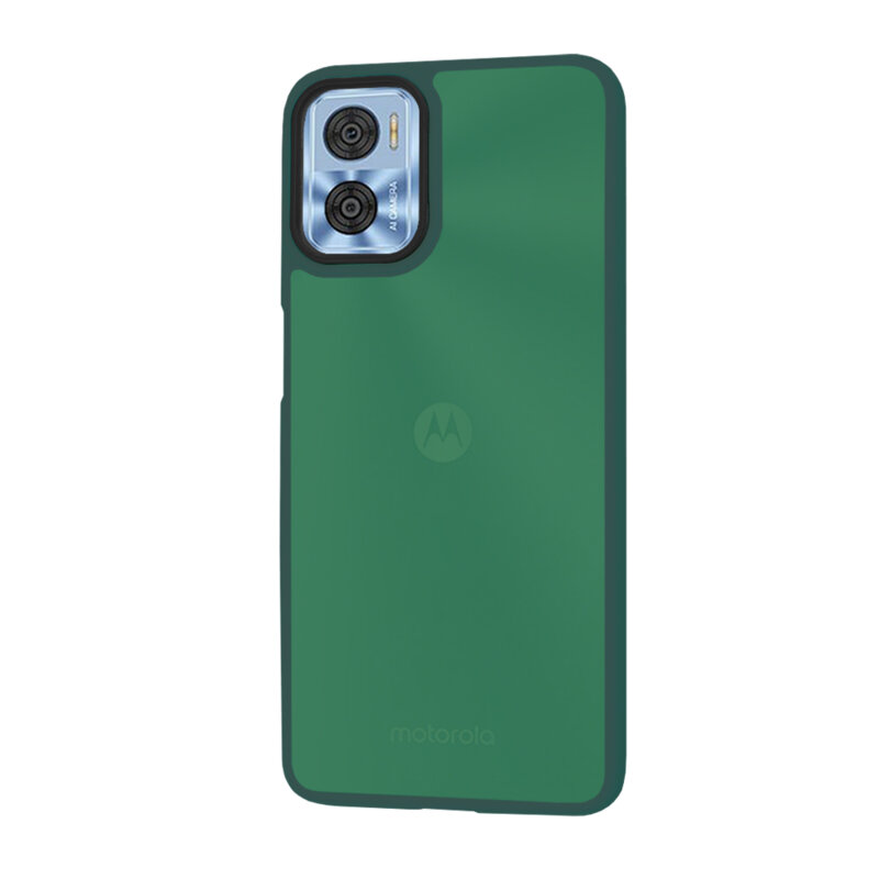 Husa Motorola Moto E22 Techsuit HaloFrost Series, verde inchis