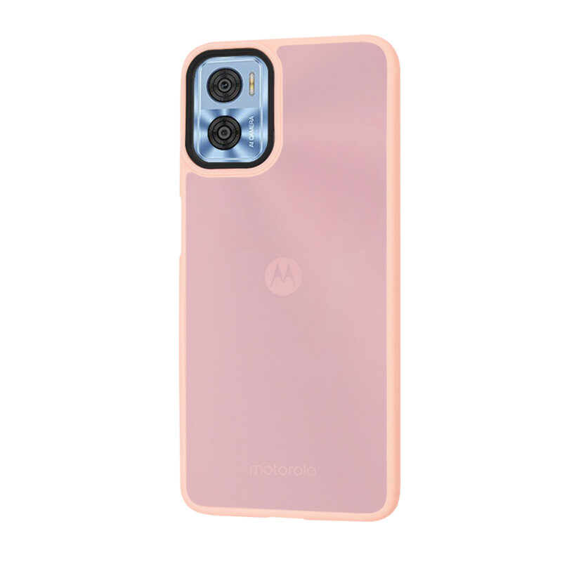 Husa Motorola Moto E22 Techsuit HaloFrost Series, roz