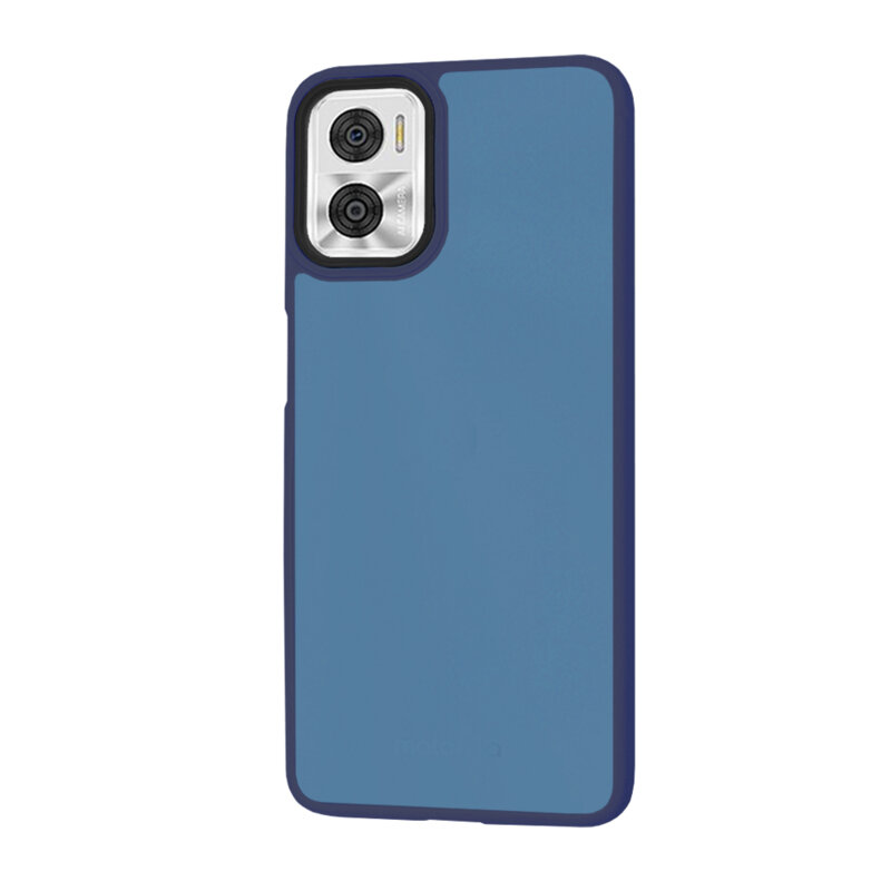 Husa Motorola Moto E22i Techsuit HaloFrost Series, bleumarin