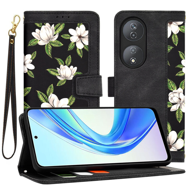Husa personalizata fete Honor X7b 5G Techsuit FlipCraft, negru