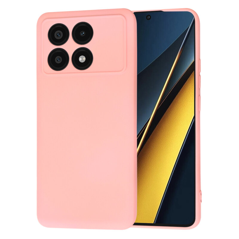 Husa silicon Xiaomi Poco X6 Pro Techsuit SoftFlex, roz