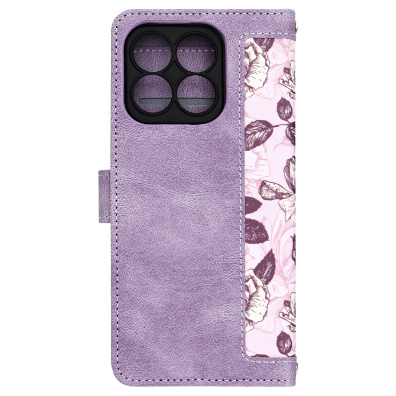 Husa personalizata fete Honor X8b Techsuit FlipCraft, mov