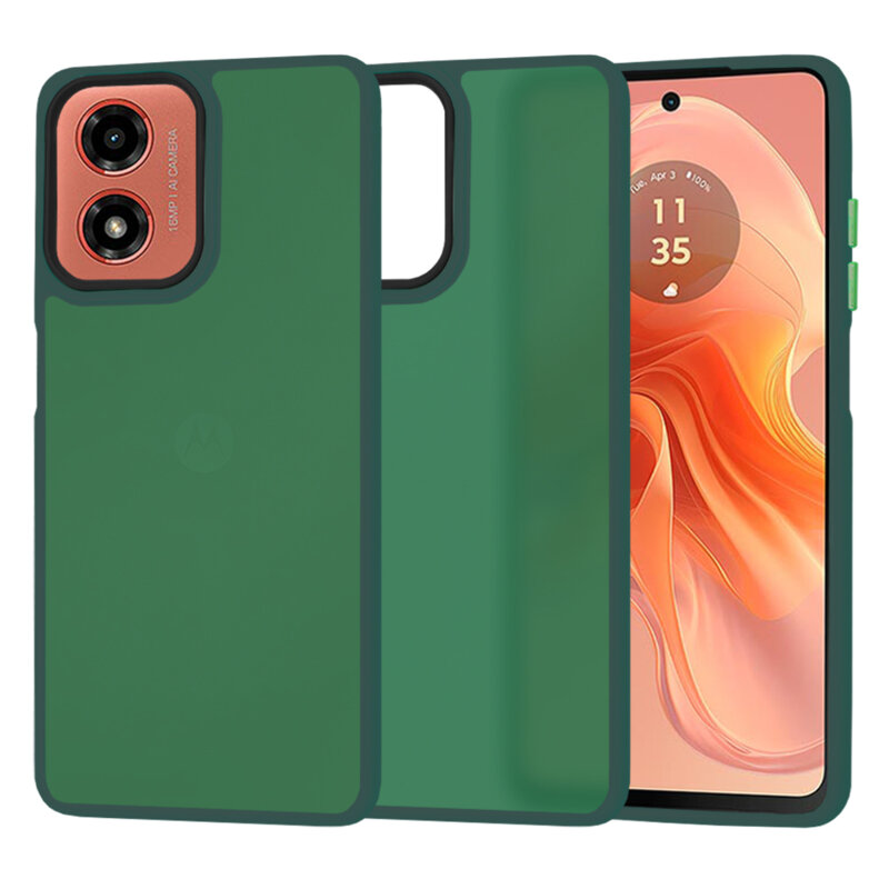 Husa Motorola Moto G04 Techsuit HaloFrost Series, verde inchis