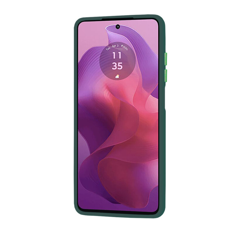 Husa Motorola Moto G24 Techsuit HaloFrost Series, verde inchis