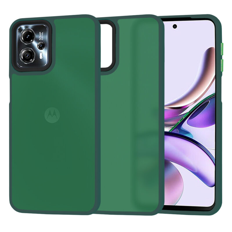 Husa Motorola Moto G23 Techsuit HaloFrost Series, verde inchis