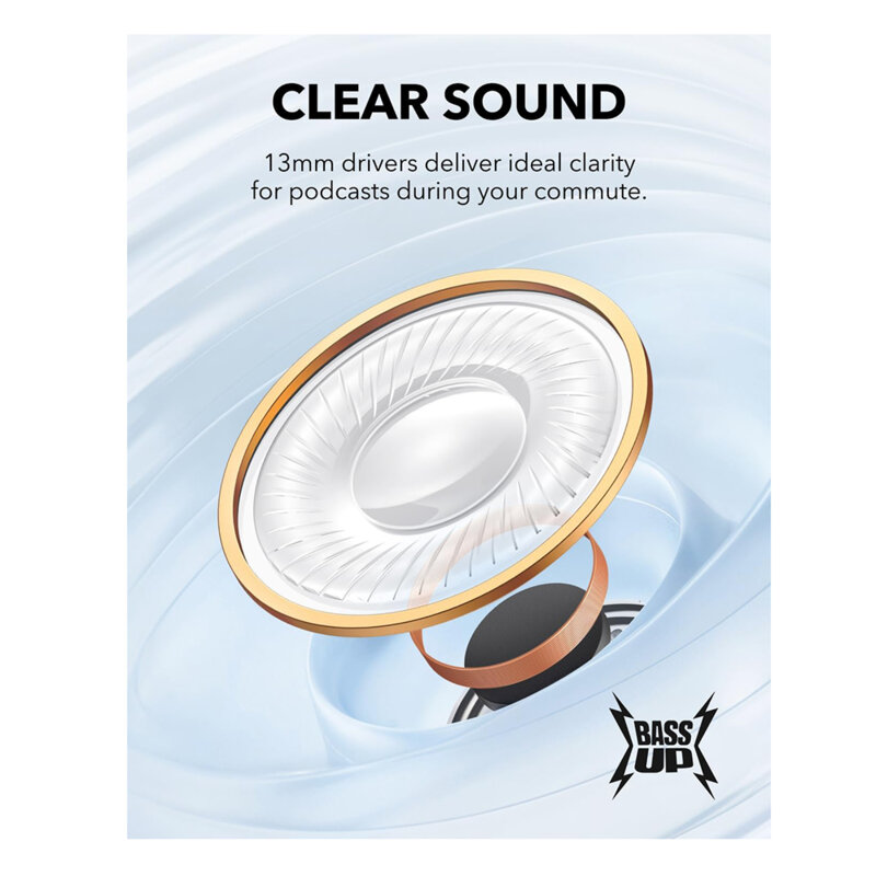 Casti Bluetooth wireless Noise Cancellation Anker K20i, albastru