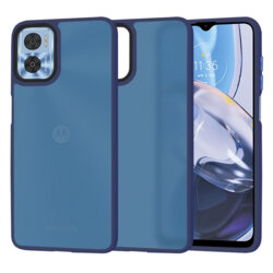 Husa Motorola Moto E22 Techsuit HaloFrost Series, bleumarin