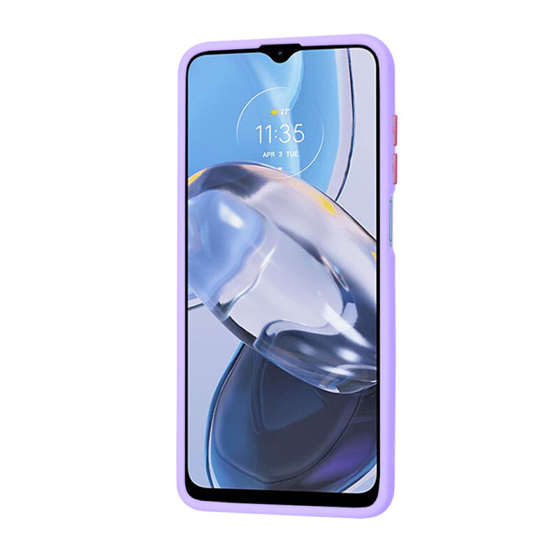Husa Motorola Moto E22 Techsuit HaloFrost Series, mov deschis