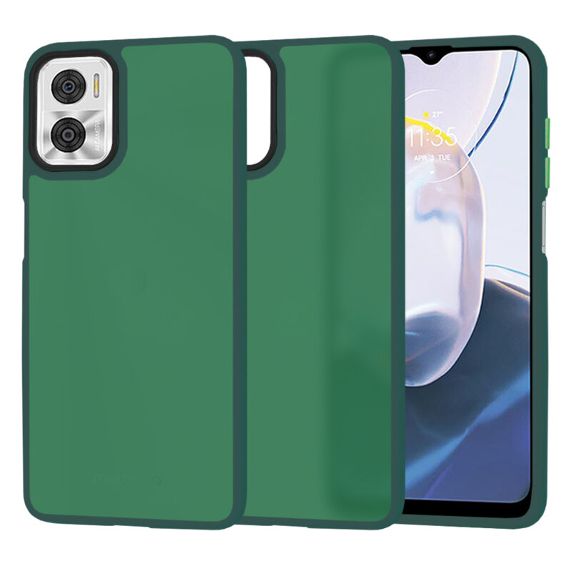 Husa Motorola Moto E22i Techsuit HaloFrost Series, verde inchis