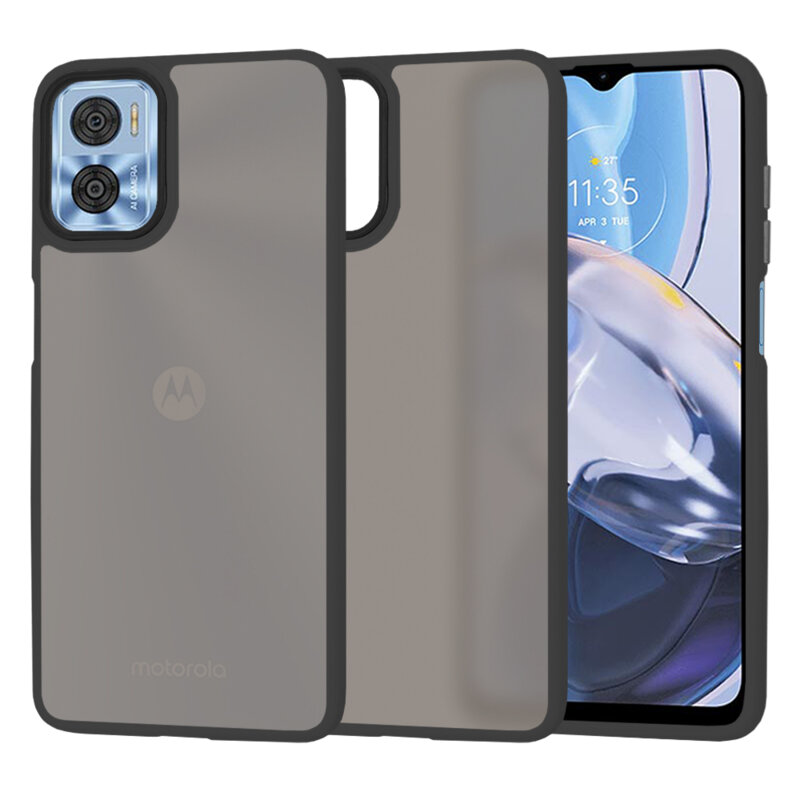 Husa Motorola Moto E22 Techsuit HaloFrost Series, negru