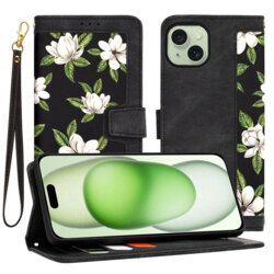 Husa personalizata fete iPhone 15 Plus Techsuit FlipCraft, negru