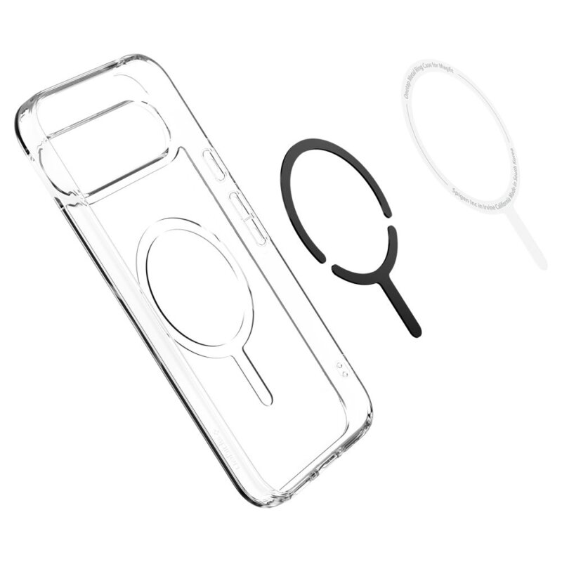 Husa Google Pixel 9 Pro Spigen Ultra Hybrid MagSafe OneTap Ring, alb