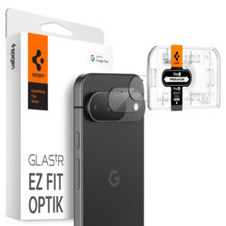 [Pachet 2x] Folie sticla camera Google Pixel 9 Spigen Glas.tR Optik EZ Fit, transparenta