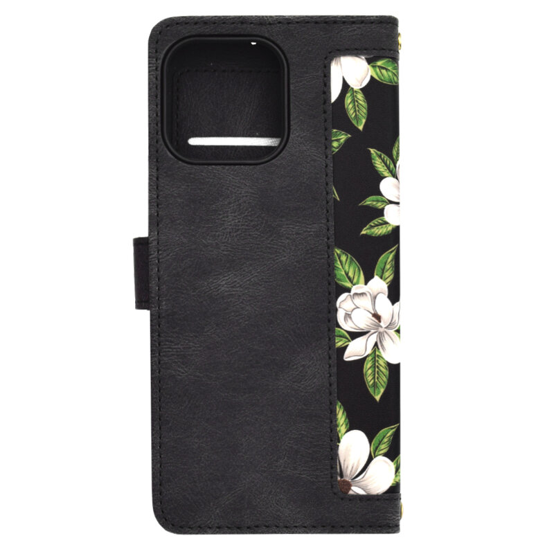 Husa personalizata fete iPhone 15 Pro Max Techsuit FlipCraft, negru