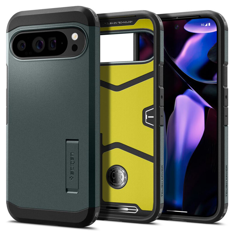 Husa Google Pixel 9 Pro XL Spigen Tough Armor, verde