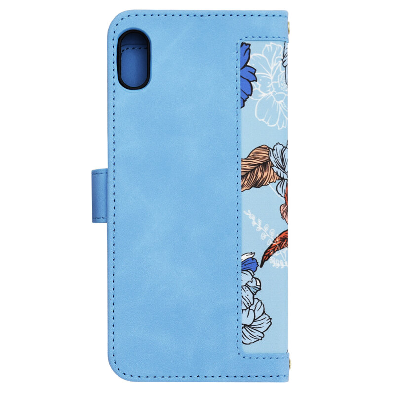 Husa personalizata fete iPhone XS Max Techsuit FlipCraft, bleu