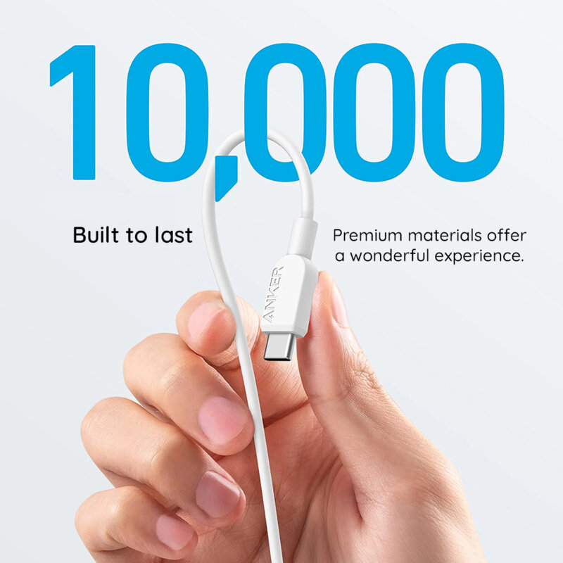 Cablu de date Fast Charging Type-C 240W, 1.8m Anker 310, alb