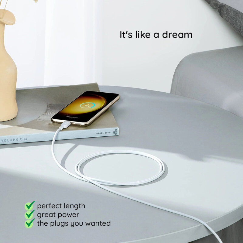 Cablu de date Fast Charging Type-C 240W, 1.8m Anker 310, alb