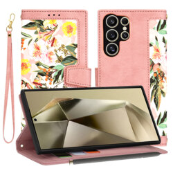 Husa personalizata fete Samsung Galaxy S24 Ultra Techsuit FlipCraft, roz