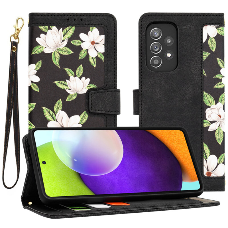 Husa personalizata fete Samsung Galaxy A52s 5G Techsuit FlipCraft, negru